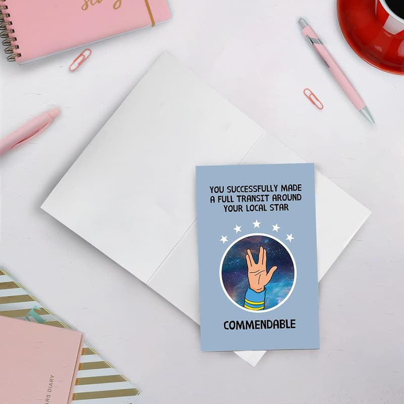 Funny Space Travel Birthday Card for Men and Women