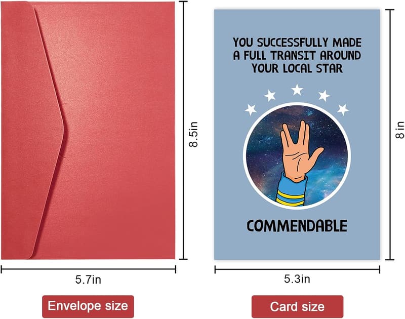 Funny Space Travel Birthday Card for Men and Women