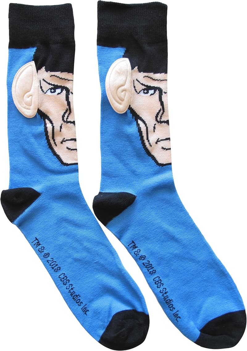 Star Trek Spock Crew Socks – Blue, Size 10-13 (Shoe 6-12)