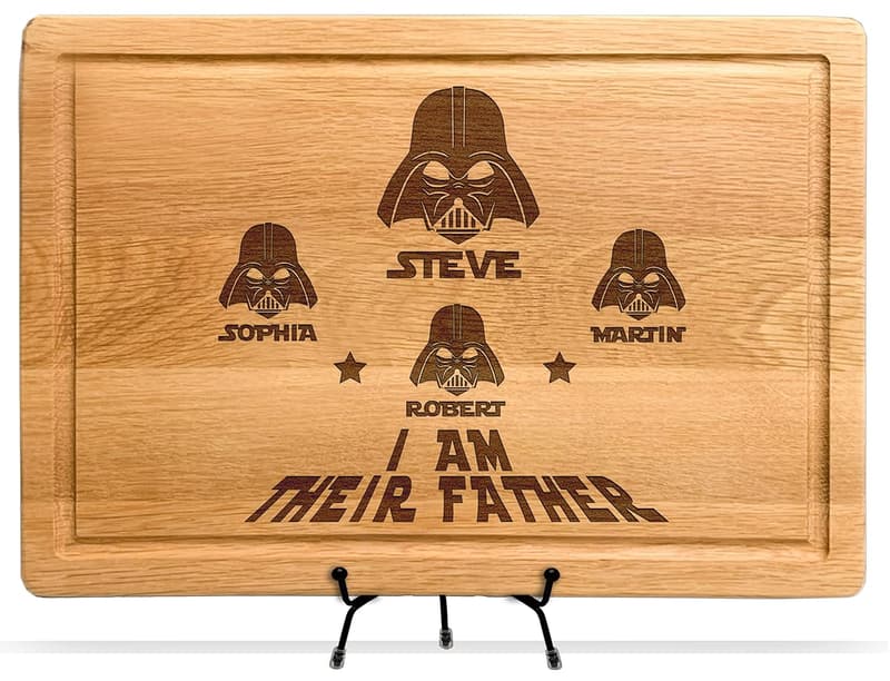 Father's Day Personalized Star Wars Cutting Board Gift