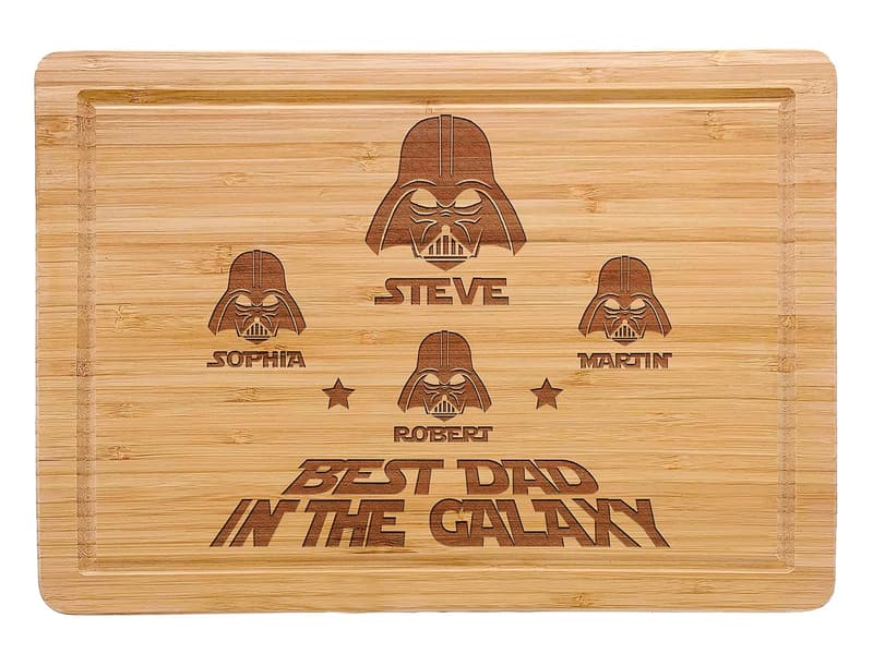 Father's Day Personalized Star Wars Cutting Board Gift