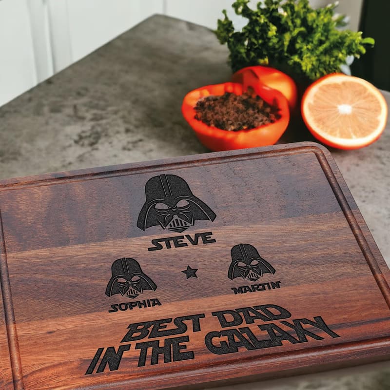 Father's Day Personalized Star Wars Cutting Board Gift
