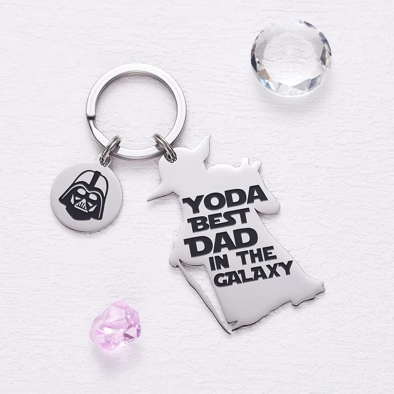 Best Dad Ever Yoda Keychain | Star Wars Gift