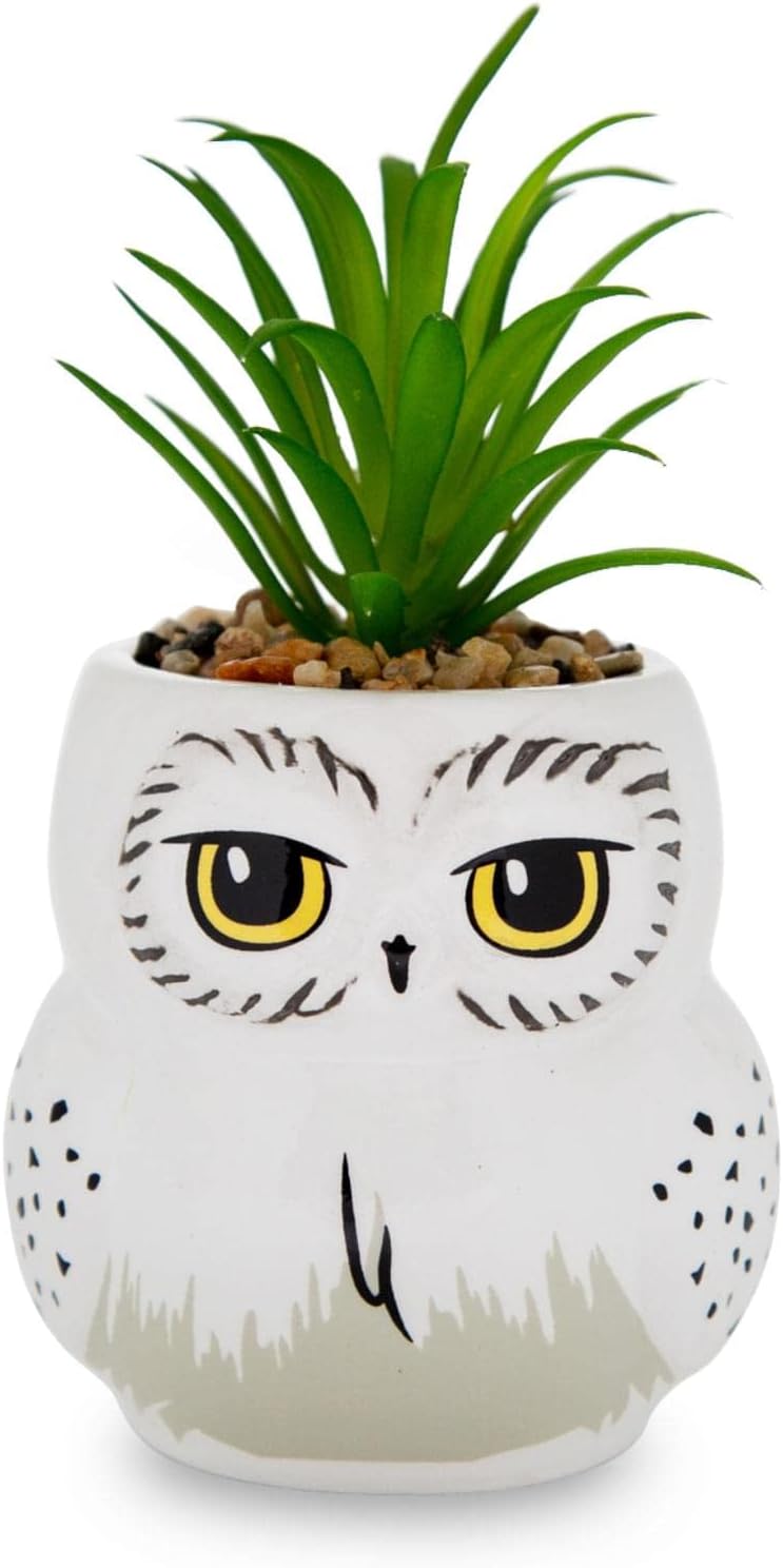 Harry Potter Hedwig Mini Planter with Faux Succulent Decor