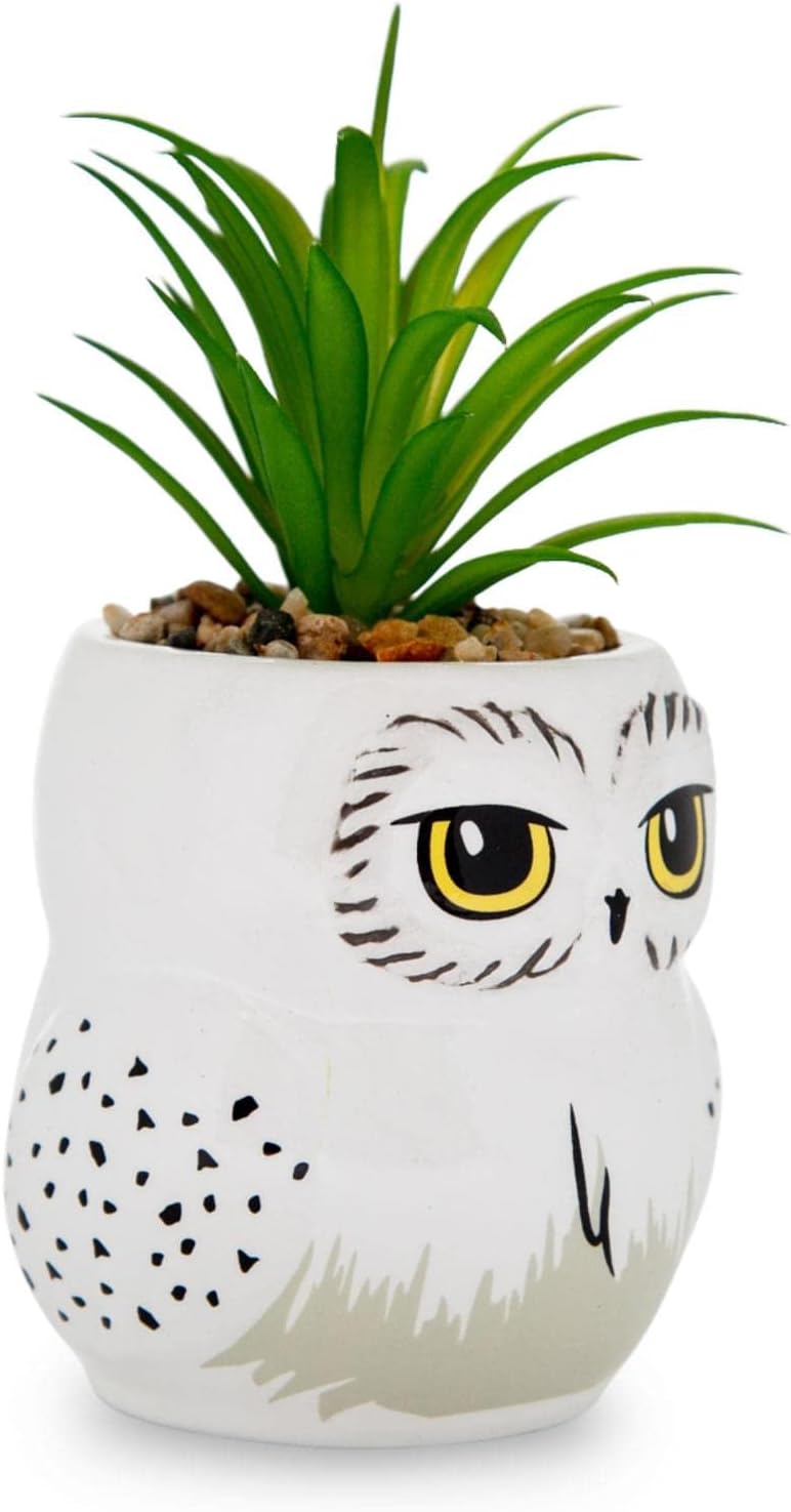Harry Potter Hedwig Mini Planter with Faux Succulent Decor
