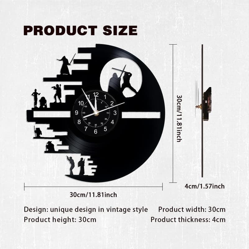 Star Wars Vinyl Record Wall Clock for Men