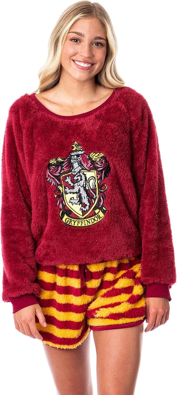 Harry Potter Women's Pajama Set - Sweater & Shorts, All Houses
