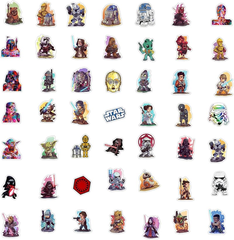 Star Wars Stickers Set for Kids - Waterproof Cartoon Decals