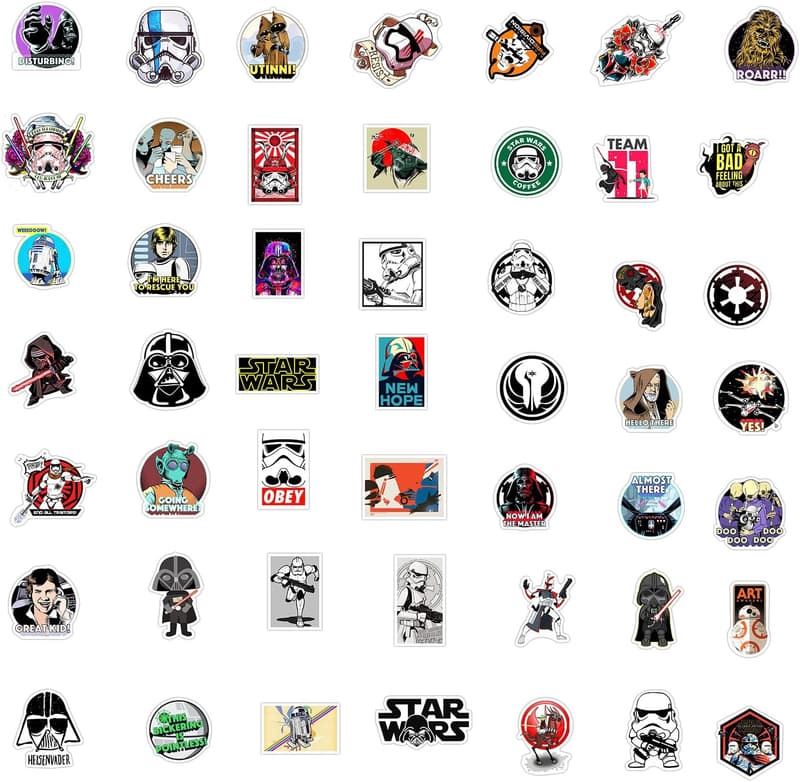 Star Wars Stickers Set for Kids - Waterproof Cartoon Decals