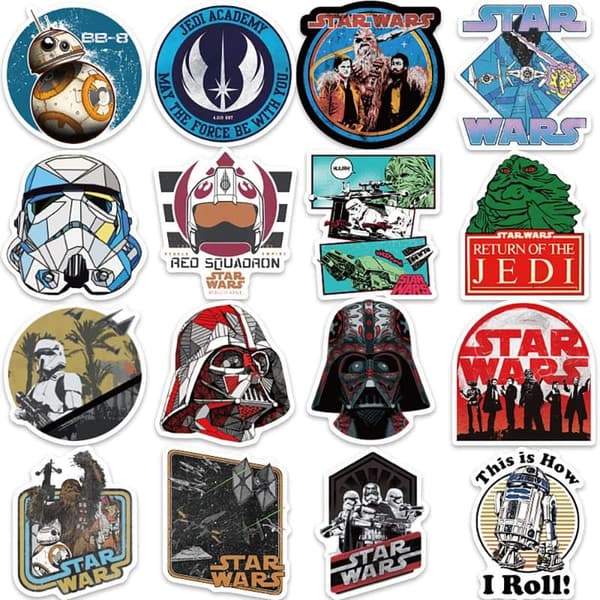Star Wars Vinyl Stickers Pack for Teens - 100 Waterproof Decals
