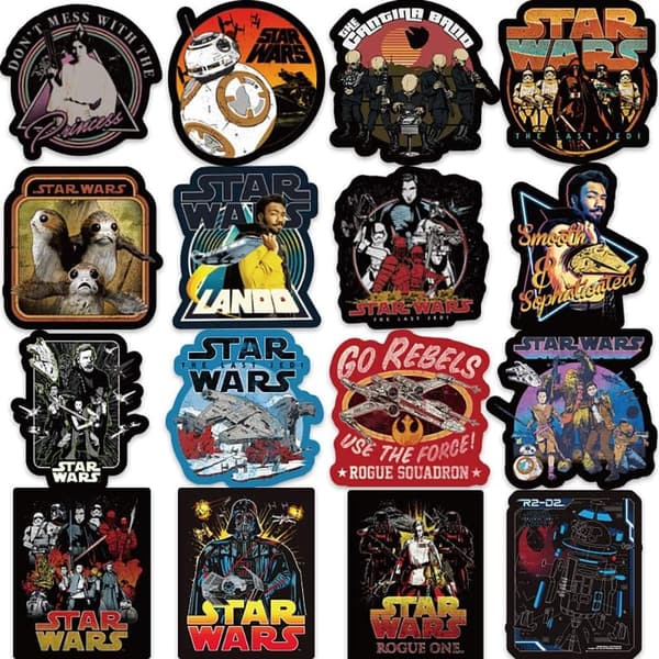 Star Wars Vinyl Stickers Pack for Teens - 100 Waterproof Decals