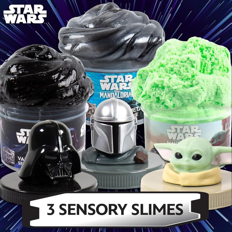 STAR WARS Galaxy Slime Kit - 3-Pack with Darth Vader & Grogu