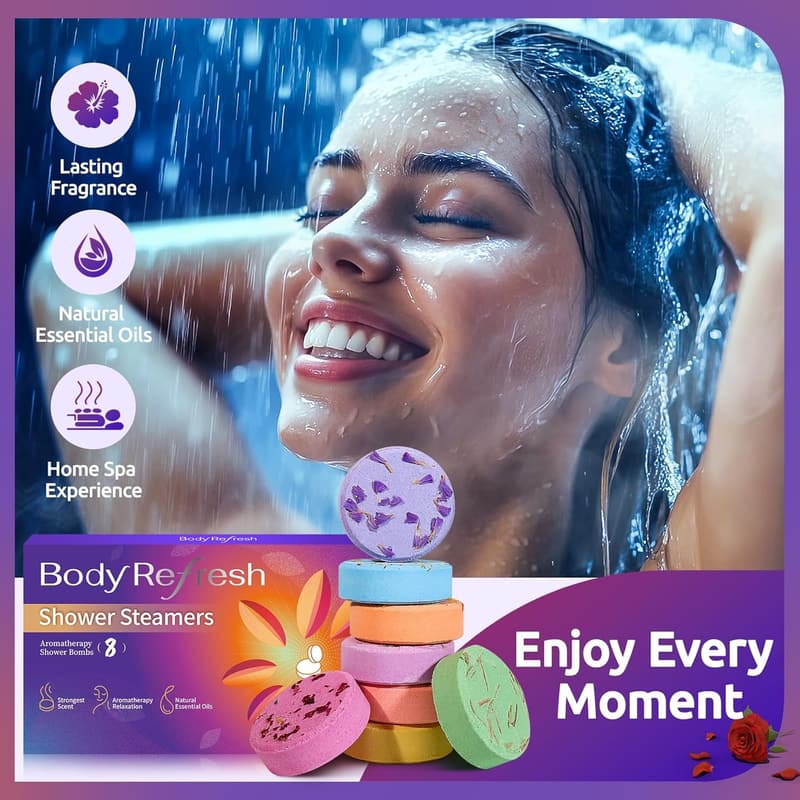Aromatherapy Shower Steamers - 8 Pack Essential Oil Spa Gift