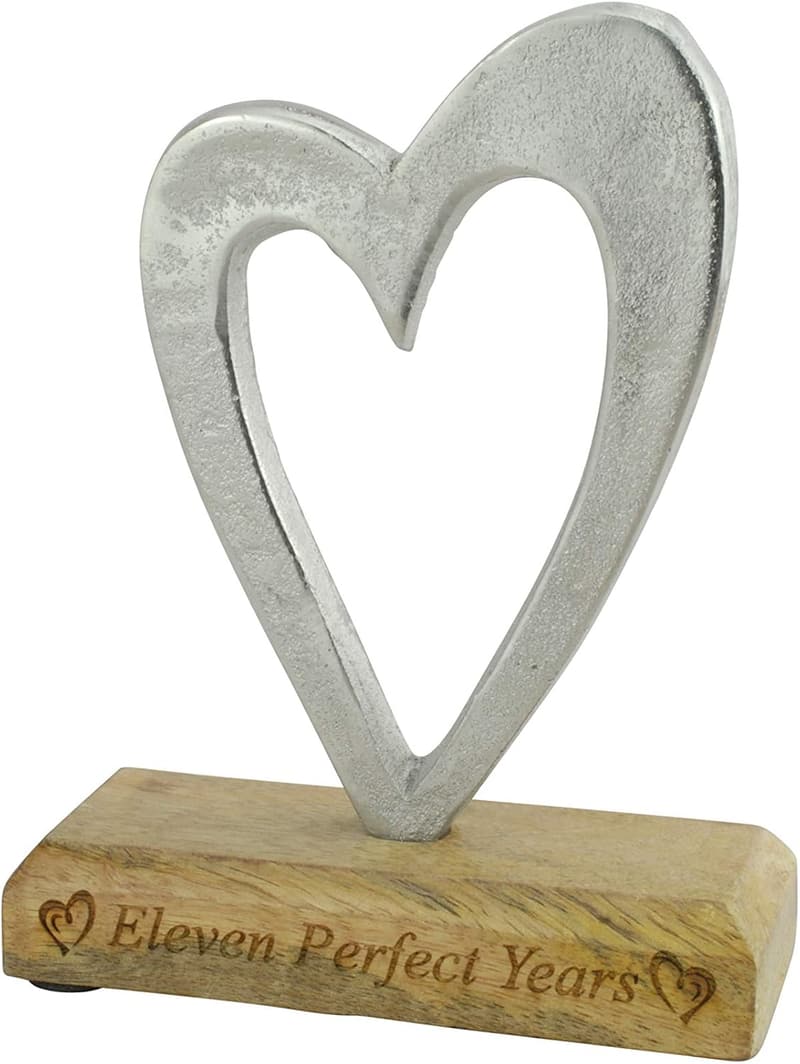 11th Anniversary Rustic Metal Heart Decoration