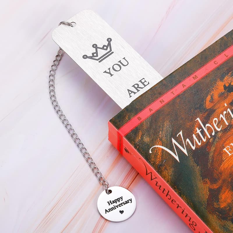 11th Anniversary Steel Bookmark Gift for Couples