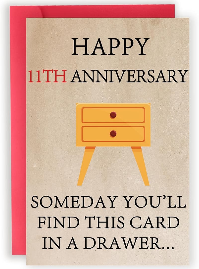 11th Anniversary Funny Card for Couples