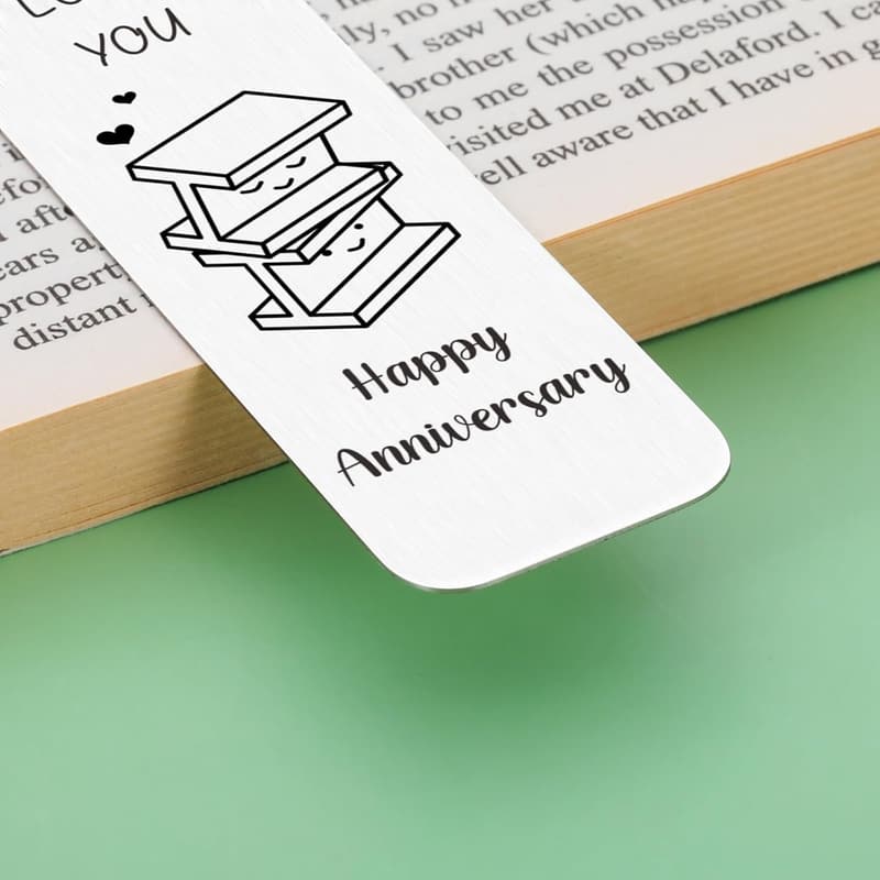11th Anniversary Steel Bookmark for Couples