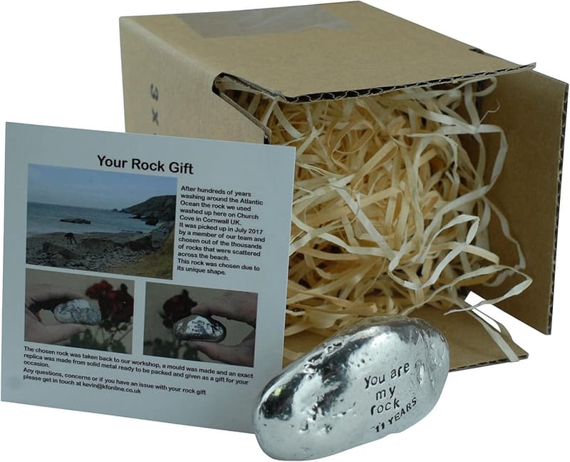 11th Anniversary Solid Metal Polished Rock Gift