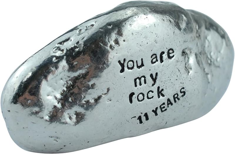 11th Anniversary Solid Metal Polished Rock Gift