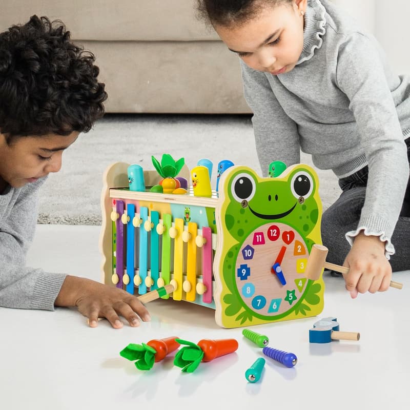 Montessori 6-in-1 Wooden Toys for Toddlers Age 1-4