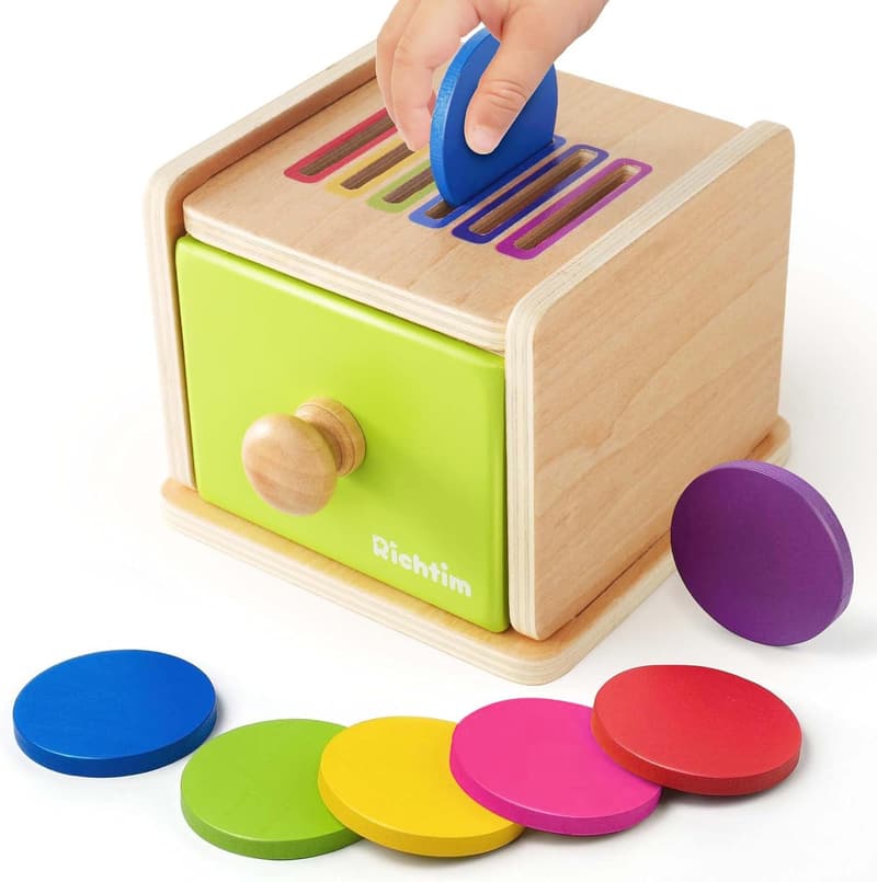 Color Sorting Wooden Toy for Toddlers 1-3 Years