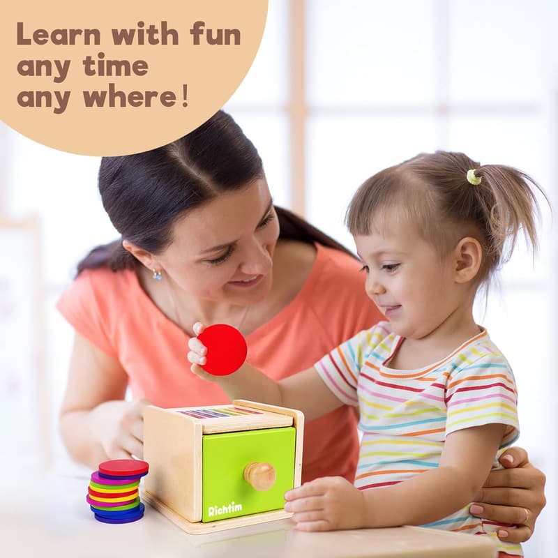 Color Sorting Wooden Toy for Toddlers 1-3 Years