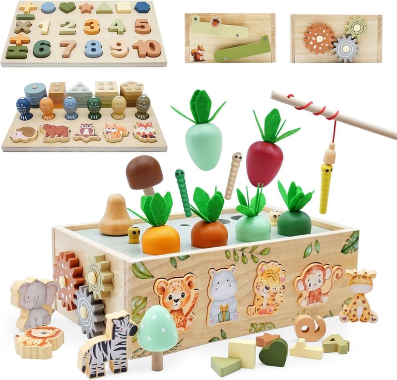 Wooden Montessori Activity Toy for Toddlers (1-4 Years)