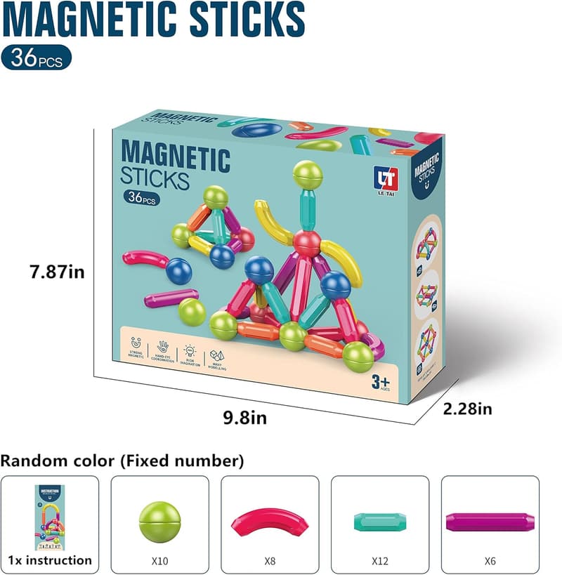 Montessori Magnetic Building Blocks for Toddlers (36pcs)