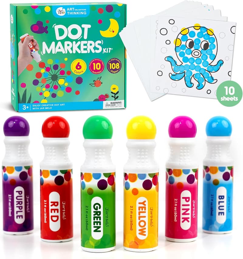 Washable Dot Markers Set for Toddlers with Activity Papers