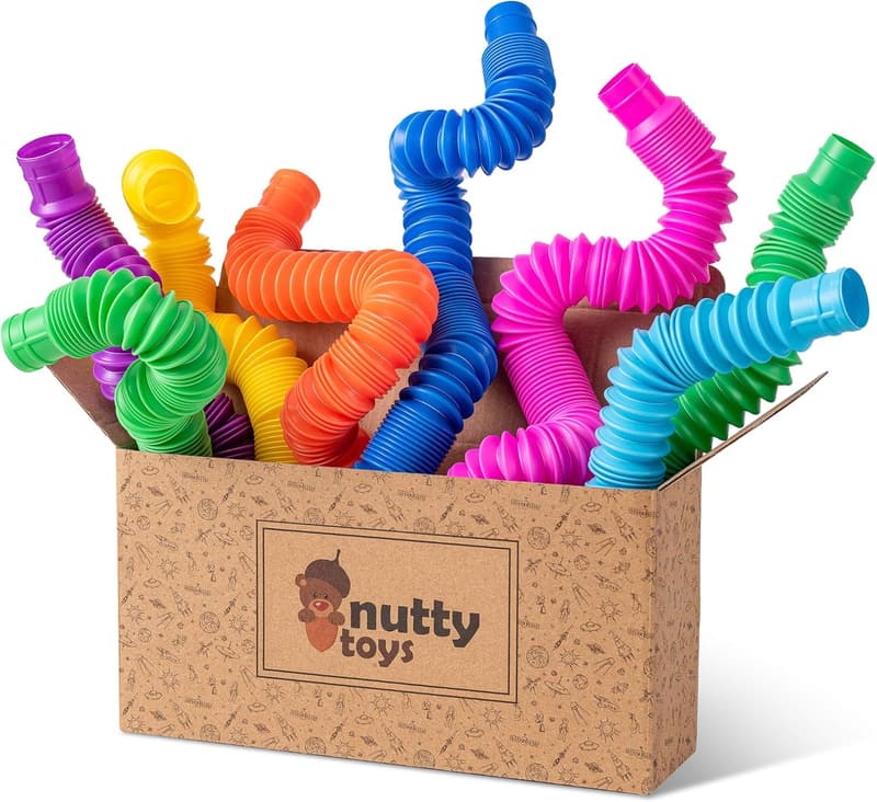 Pop Tubes Sensory Toys - 8 Pack for Kids & Toddlers