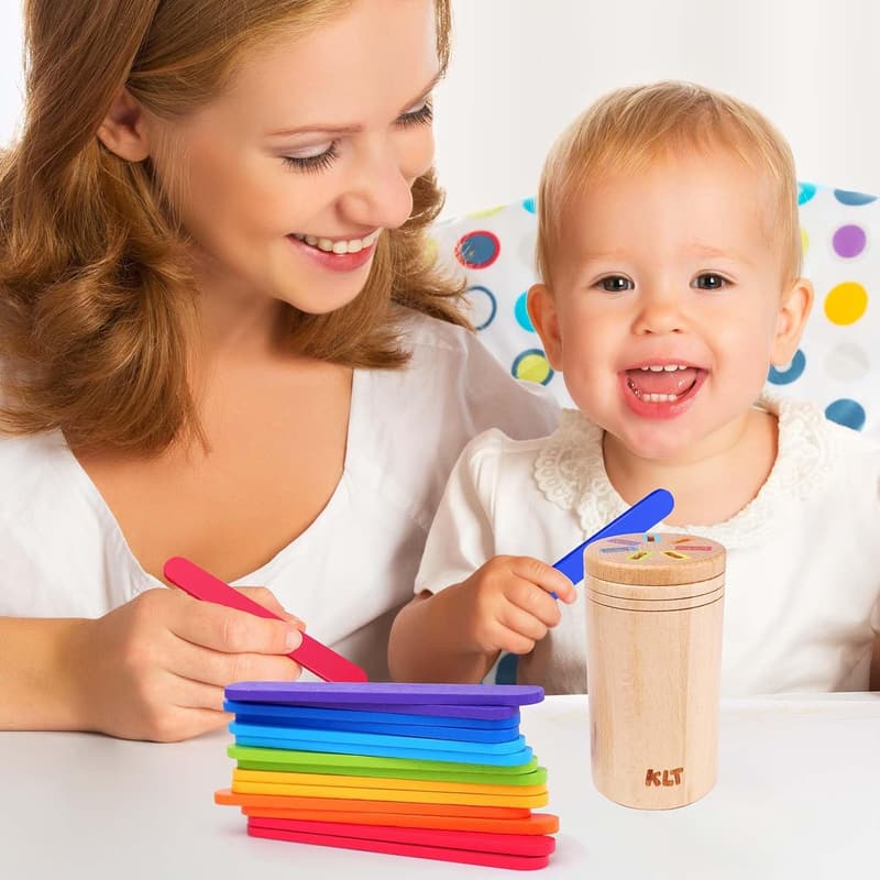 Wooden Color Sorting Toys for Toddlers 1-3 Years - Educational Fine Motor Games