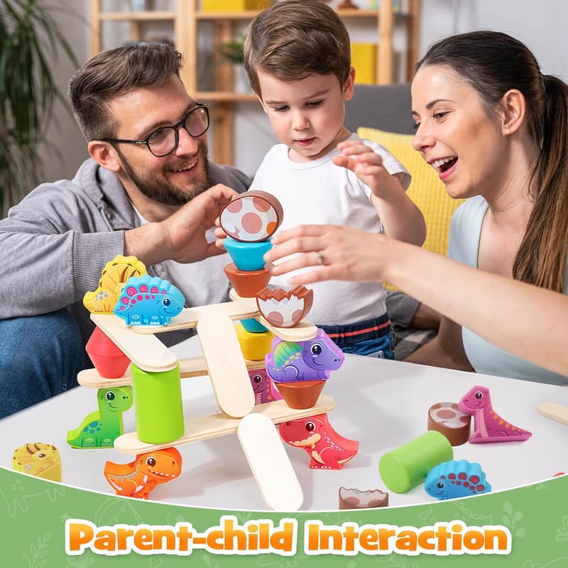Montessori Wooden Dinosaur Sorting Toys for Toddlers 2-4