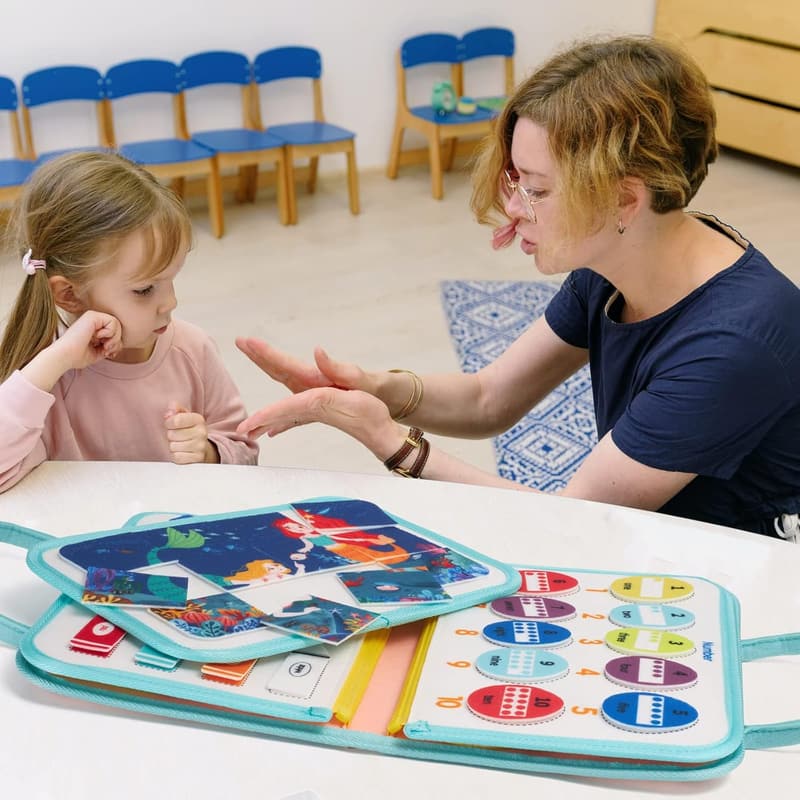 Montessori Mermaid Busy Board for Toddlers 2-4 Years