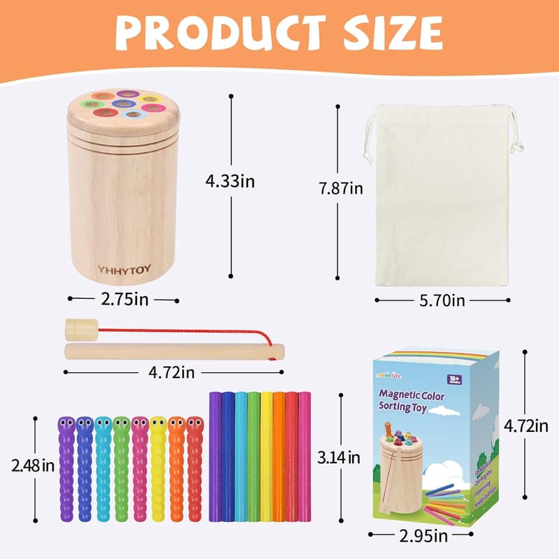 Montessori Color Sorting Toys for Toddlers 18 Months+