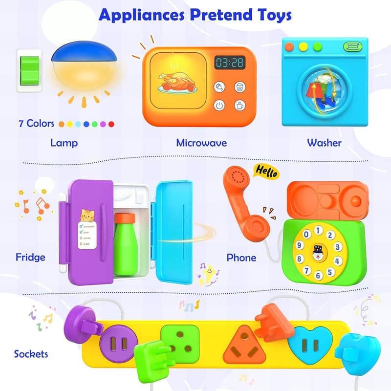 Musical Busy Board - Educational 15-in-1 Toddler Toy for Ages 1-2