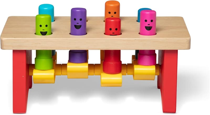 Wooden Preschool Pounding Bench Learning Toy with Mallet