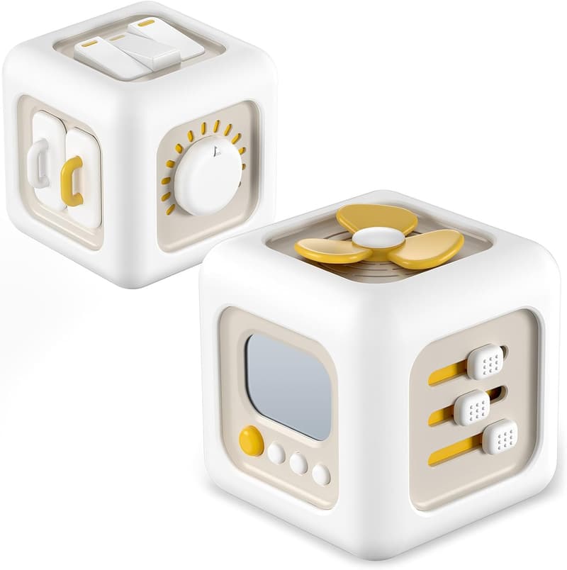 Montessori Busy Cube for 1-Year-Olds - 6-in-1 Educational Toy