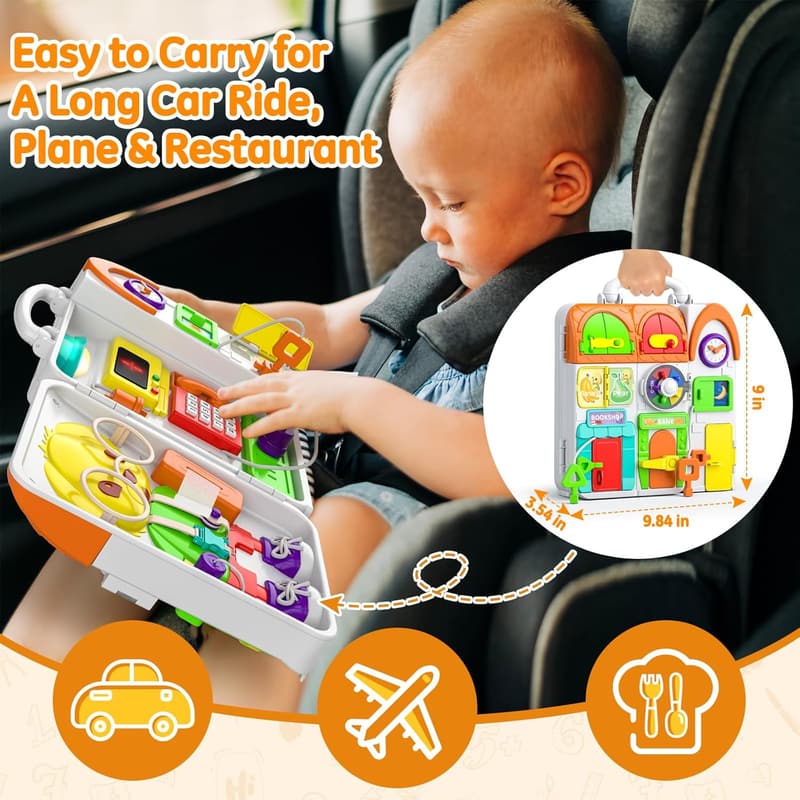 Montessori Busy Board for 1-2 Year Olds - Educational Toy