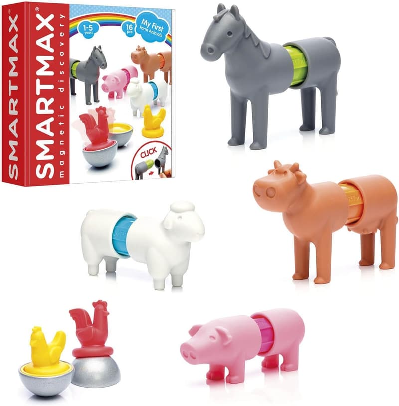 SmartMax My First Farm Animals Magnetic Building Set for Ages 1-5