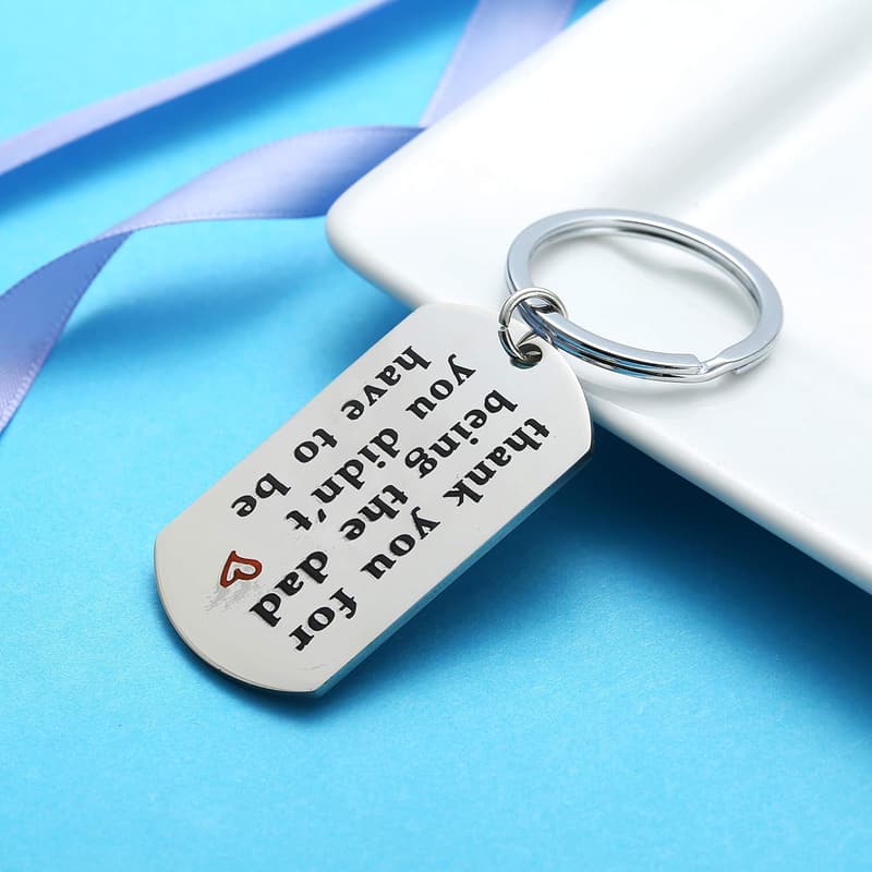Father's Day Keychain for Stepdad - 