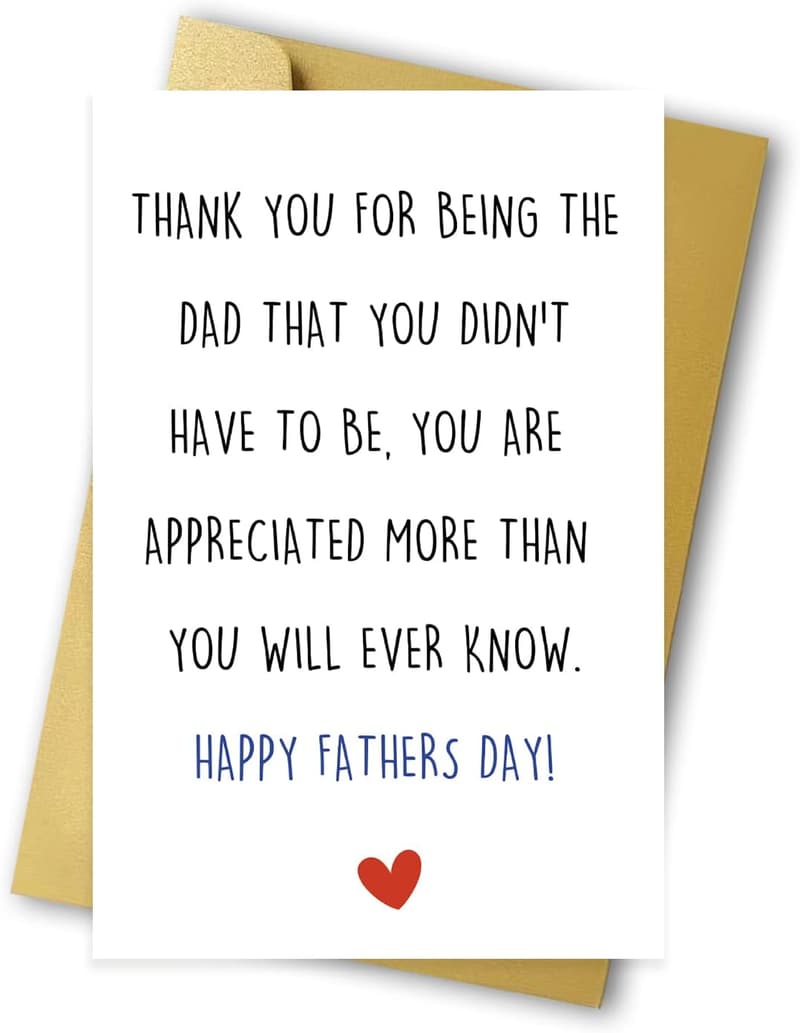 Funny Father's Day Card for Stepdad - Humorous Thank You Gift