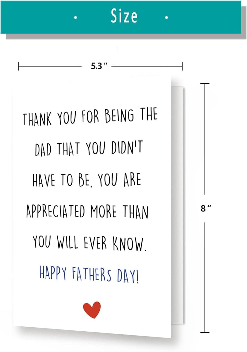 Funny Father's Day Card for Stepdad - Humorous Thank You Gift