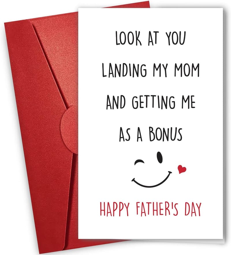 Father's Day Card for Stepdads - Humorous Bonus Dad Gift