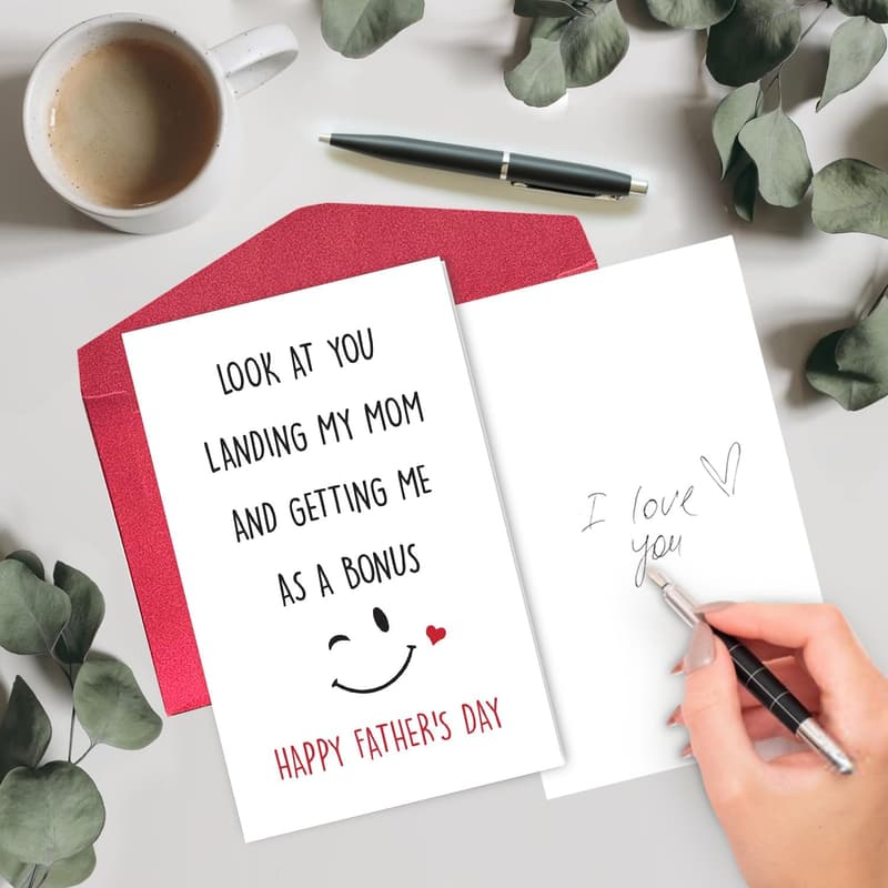 Father's Day Card for Stepdads - Humorous Bonus Dad Gift