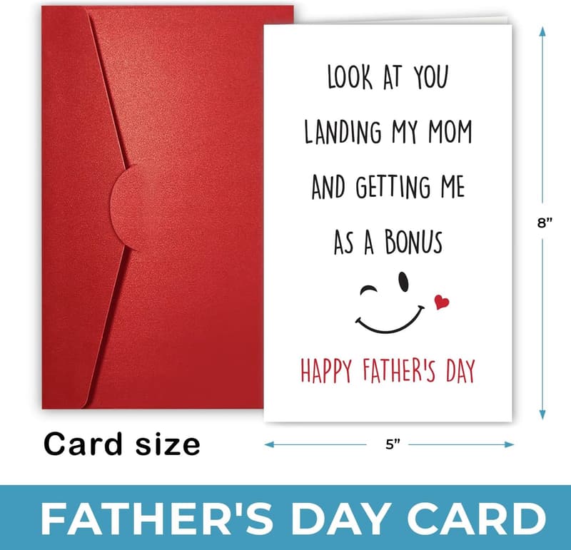 Father's Day Card for Stepdads - Humorous Bonus Dad Gift
