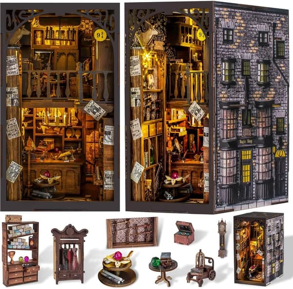 DIY Miniature Book Nook Kit - Wooden 3D Puzzle Decor