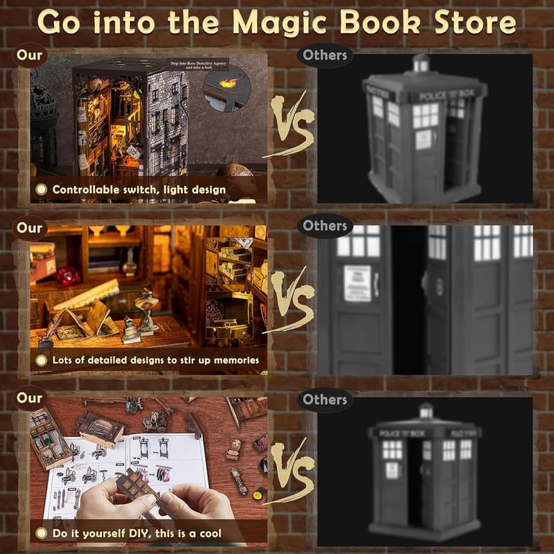 DIY Miniature Book Nook Kit - Wooden 3D Puzzle Decor