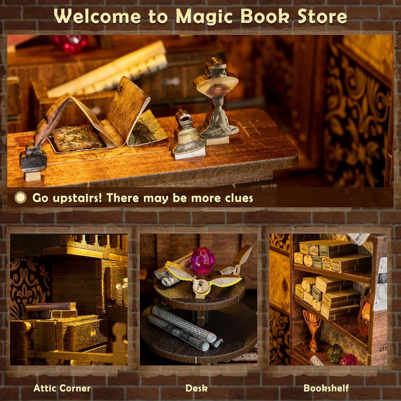 DIY Miniature Book Nook Kit - Wooden 3D Puzzle Decor