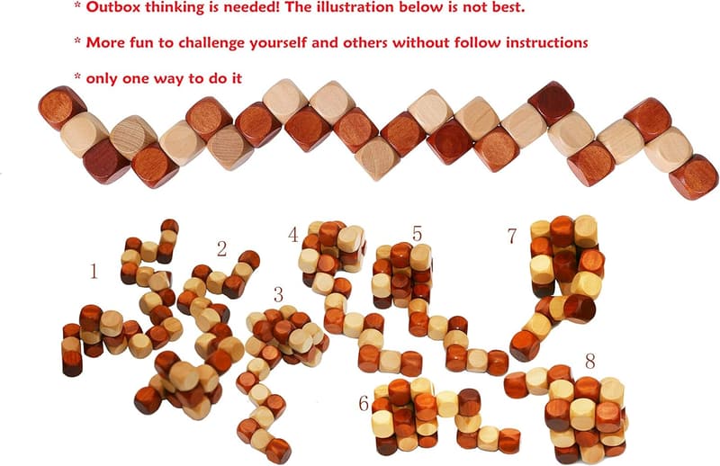 Wooden Twist Cube IQ Puzzle - Engaging Brain Teaser for All Ages