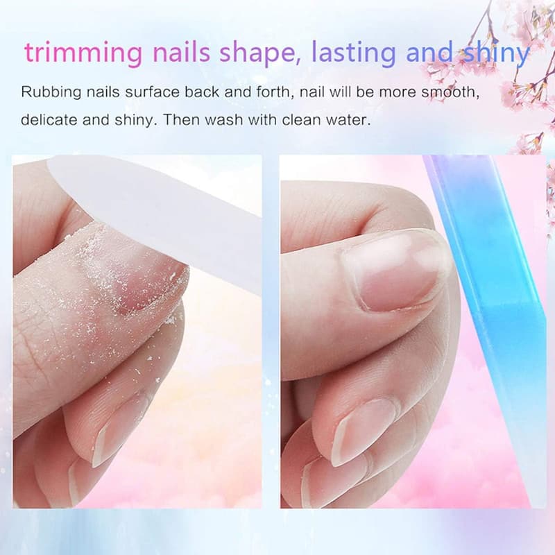 Glass Nail File Set with Case – 6 Professional Files for Women
